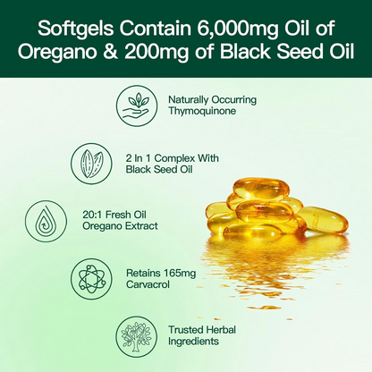 Oregano Oil Capsules with Black Seed Oil – Organic Softgels