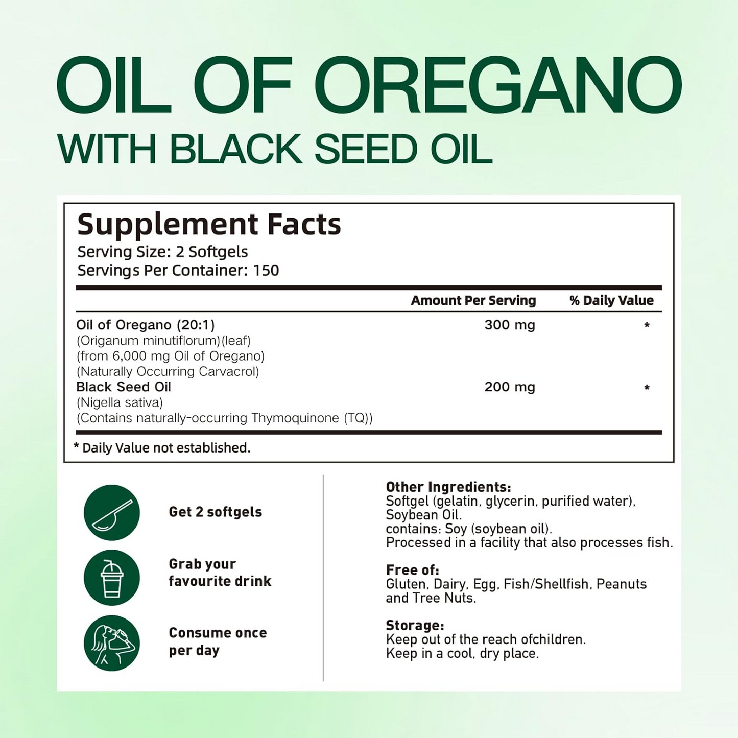 Oregano Oil Capsules with Black Seed Oil – Organic Softgels