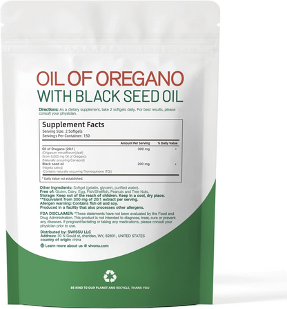 Oregano Oil Capsules with Black Seed Oil – Organic Softgels